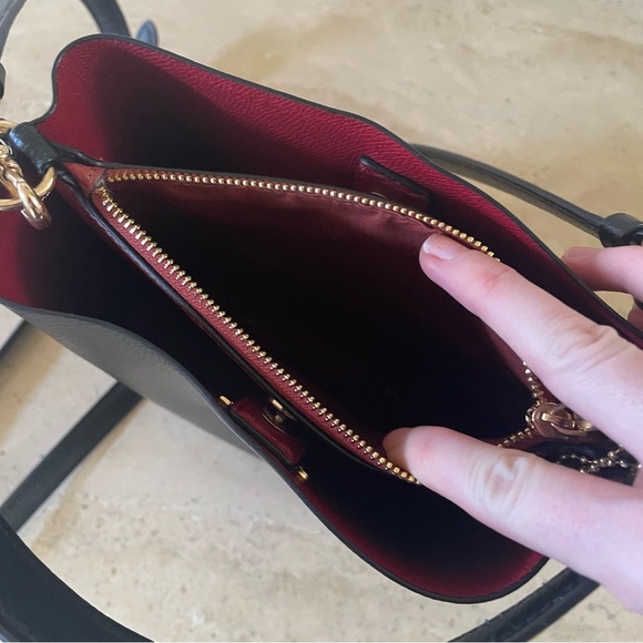 Coach Black Pebbled Leather Shoulder Bag - Picture 5 of 7